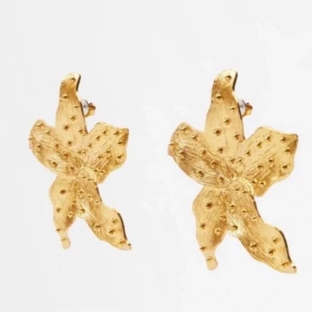Zara STARFISH GOLD EARRINGS - Picture 6 of 7